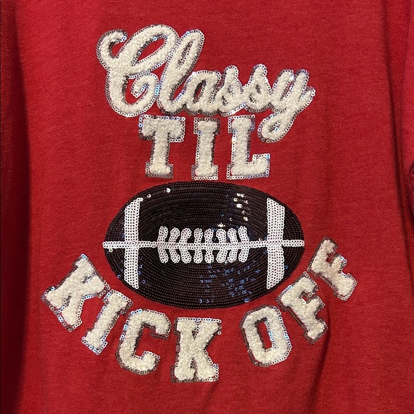 Sable Sky  Red 'Classy Til Kick Off' Sweater - Picture 2 of 6